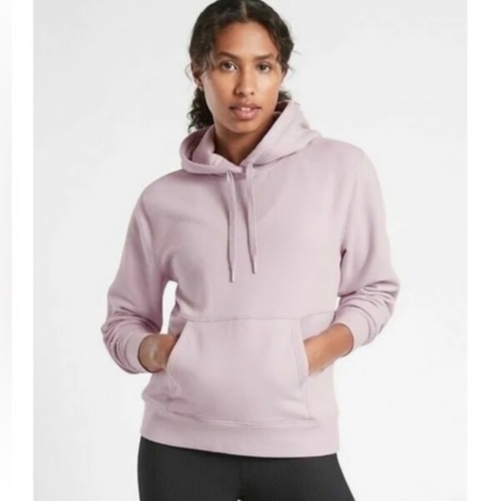 Athleta Retroplush Hoodie Hooded Crop Sweatshirt 982369 in Lavender W1910 Sz XS